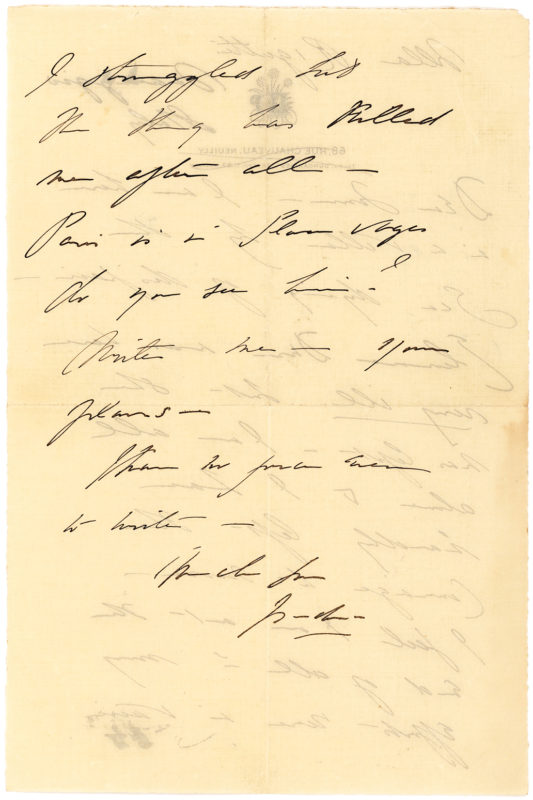 Isadora Duncan letter