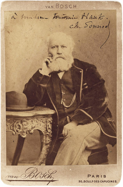 A Handsome and Rare Half-Length, Gilt-Edged Boudoir Photograph of Massenet Inscribed to the “Cercle des Arts” in 1887