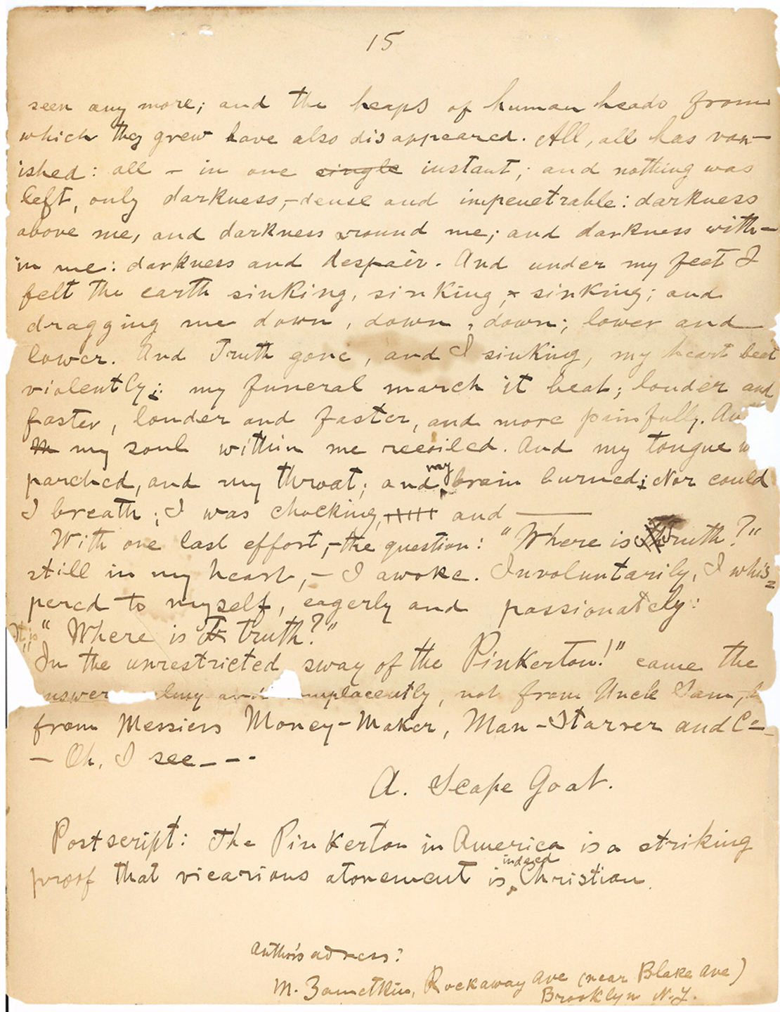 Autograph Manuscript Signed by the Co-Founder of the 