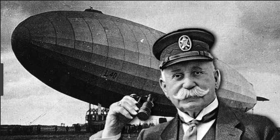 Count Ferdinand von Zeppelin and his airship