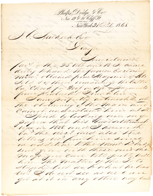 30366Excellent and Rare Autograph Letter Signed on Financial Matters by the “Merchant Prince” of Wall Street