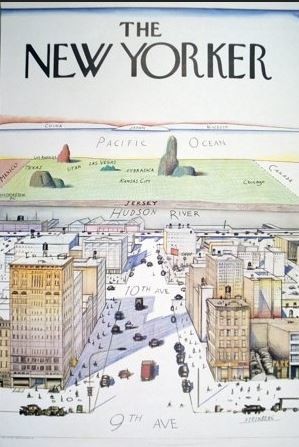 Steinberg's classic New Yorker cover