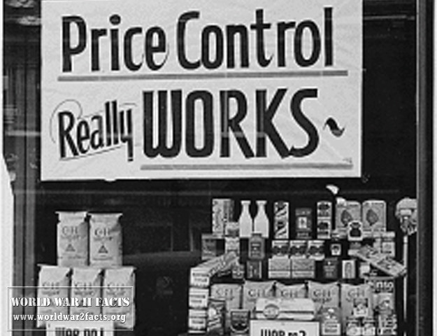 Photo of a wartime grocery signage promoting the Price Control Act of 1942