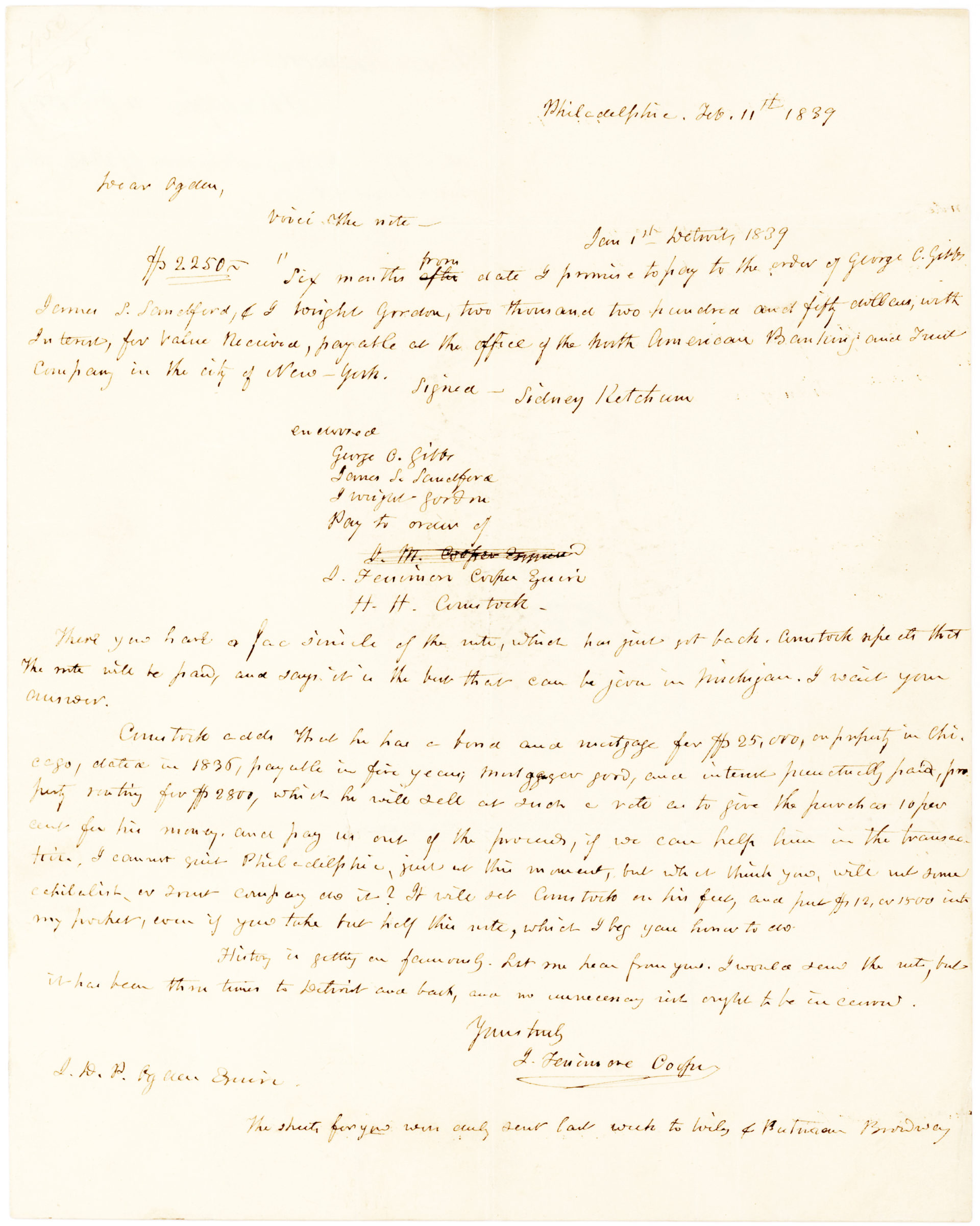Address leaf of Cooper letter