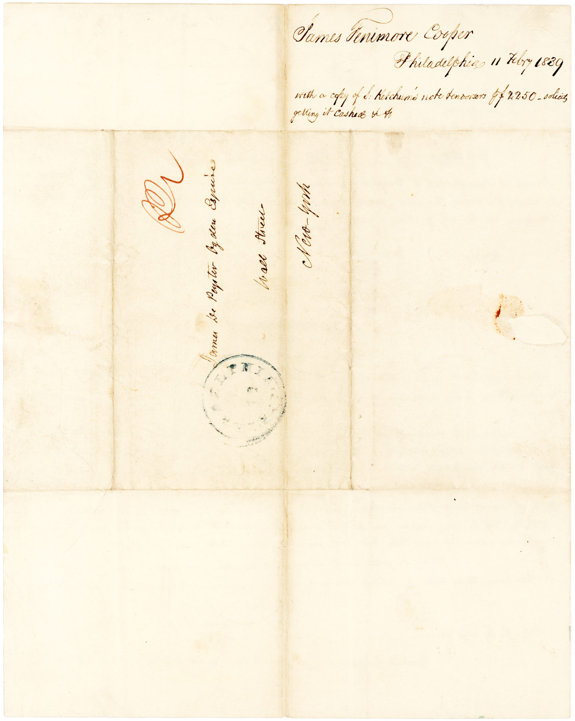 Autograph Letter about Being Refunded for his Investments in Cotton and Lands in the Western United States