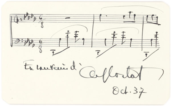 Fine Musical Letter and Ms Signed Seven Times