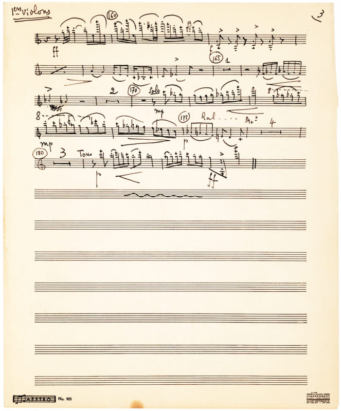 Three-Page AMusMsS from his “Trois Chansons de Ronsard,” Written for Lily Pons
