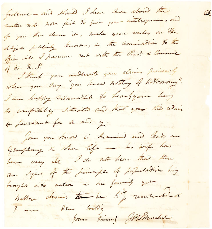 Herschel letter