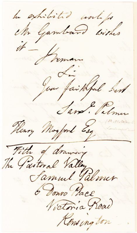 36799Rare Autograph Letter by British Painter and Friend of William Blake