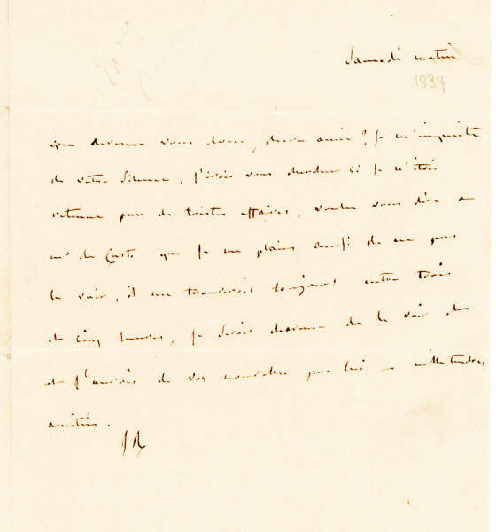 Touching Full-Page Manuscript Quoting the Final Lines of his Novel, “La Reve”