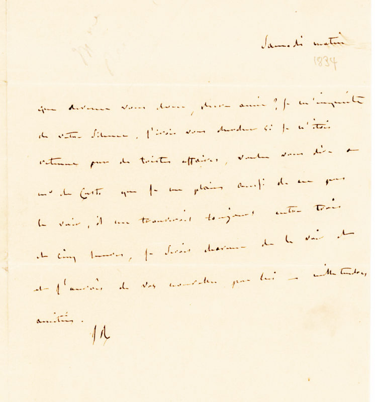 38423Rare Autograph Letter by one of the Great French Beauties and Wits of the 19th Century