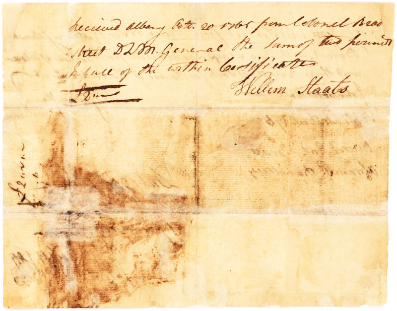 Indian Agent and Founder of Johnstown, NY Acknowledges Receipt of supplies “for the use of the Indians at Johnson Hall”