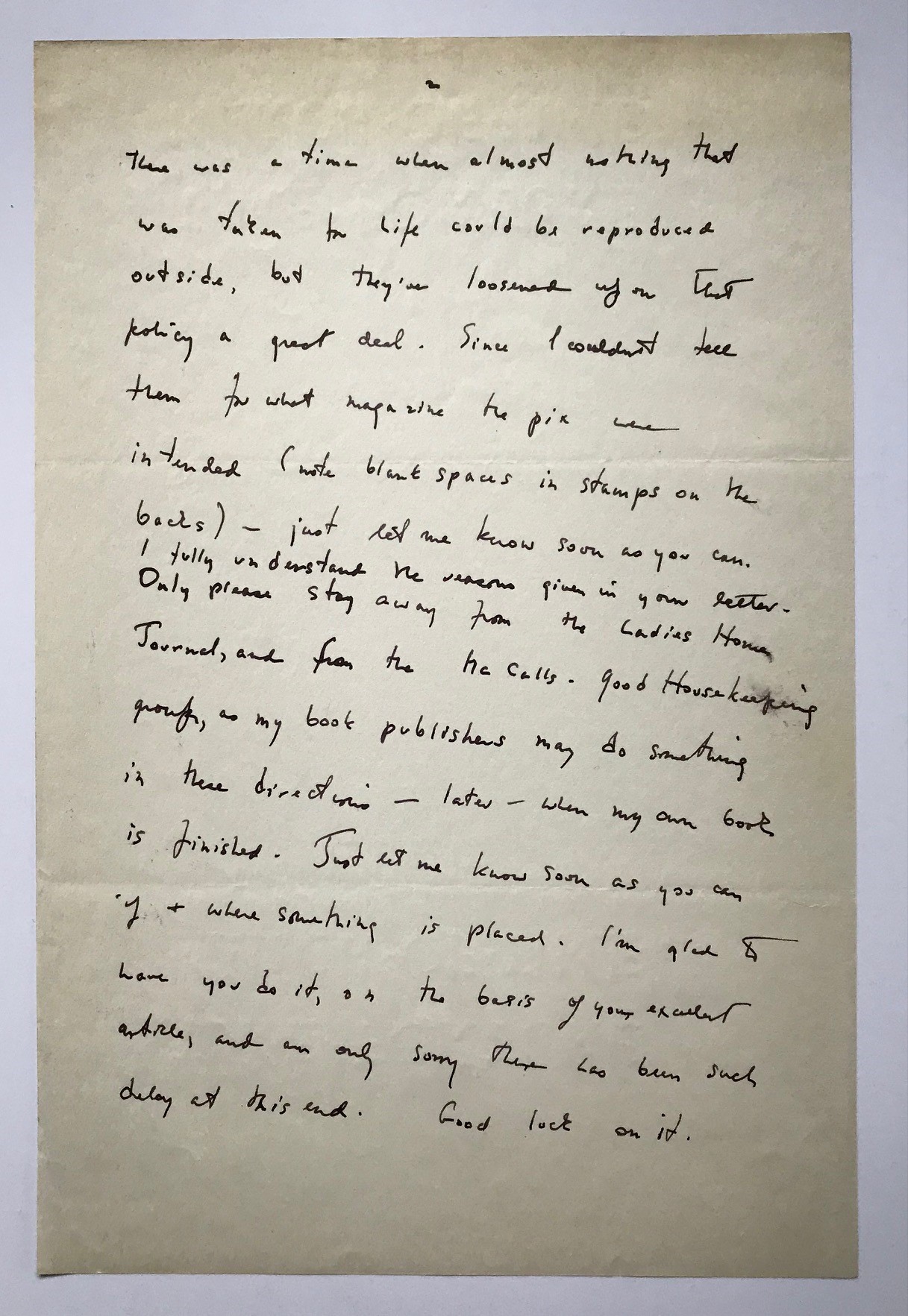 Margaret Bourke-White letter