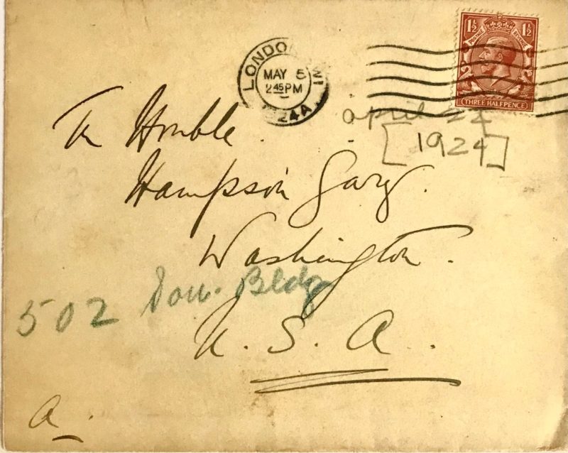 Handwritten envelope
