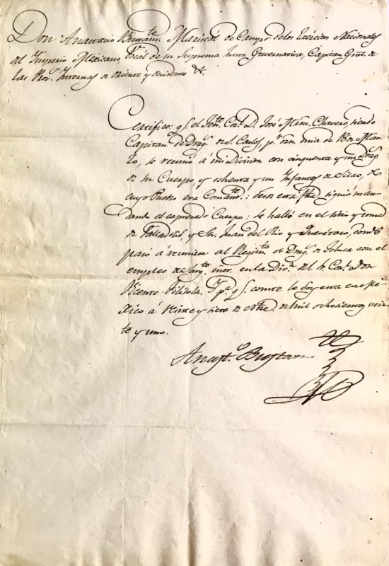 39200Letter Signed by Anastasio Bustamante, Three-Time President of Mexico