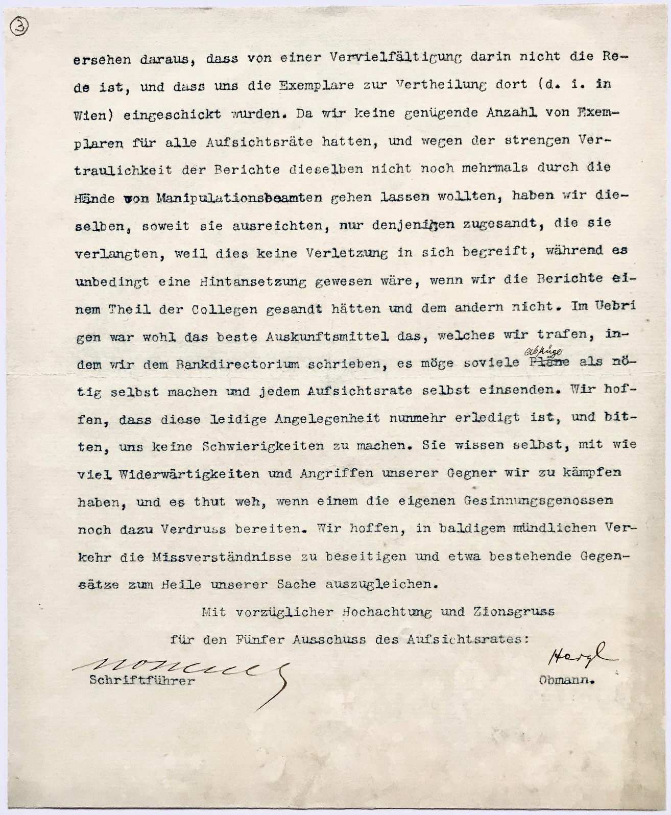 Herzl letter