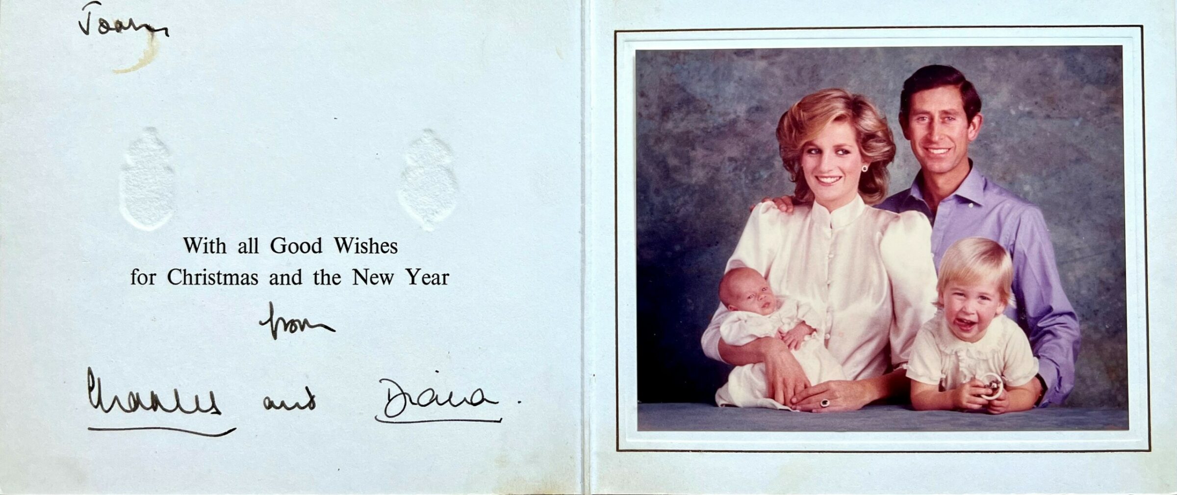 Charles and Diana Signed Christmas Card