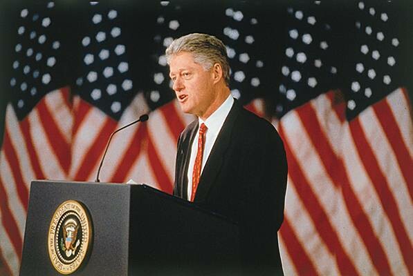 Bill Clinton at a podium
