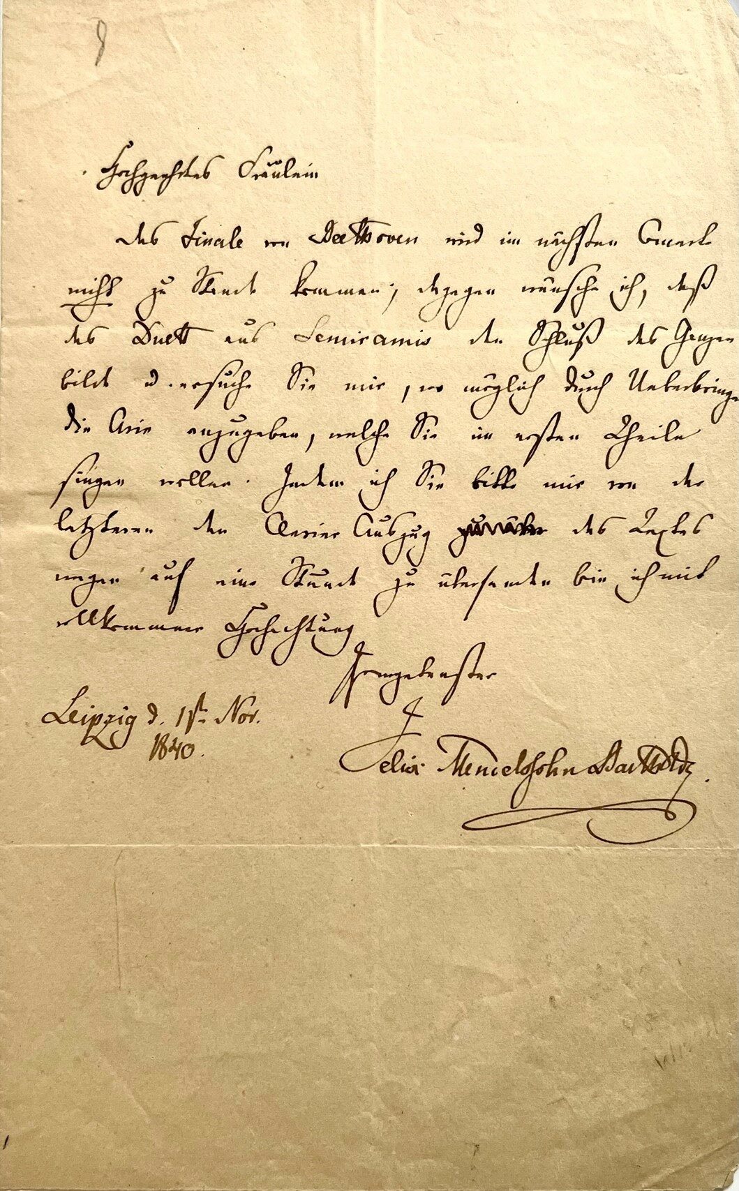 Mendelssohn letter
