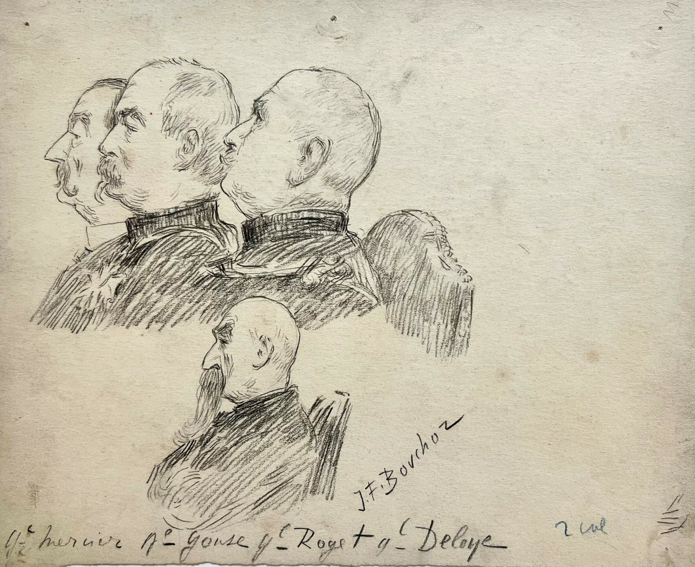 Courtroom Sketches of Anti-Dreyfus French Generals