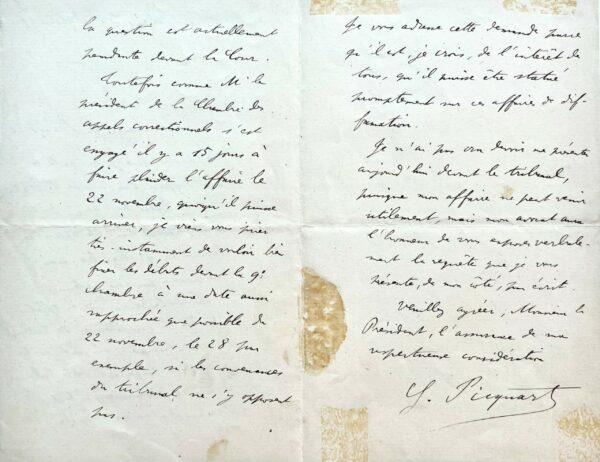 Letter from Esterhazy’s German “Handler” During the Dreyfus Affair