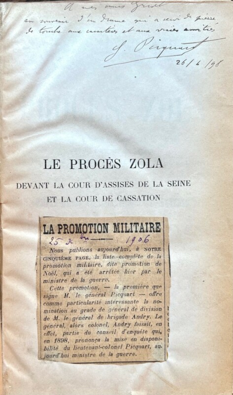 Zola’s Trial Transcripts Signed by Picquart and Clemenceau