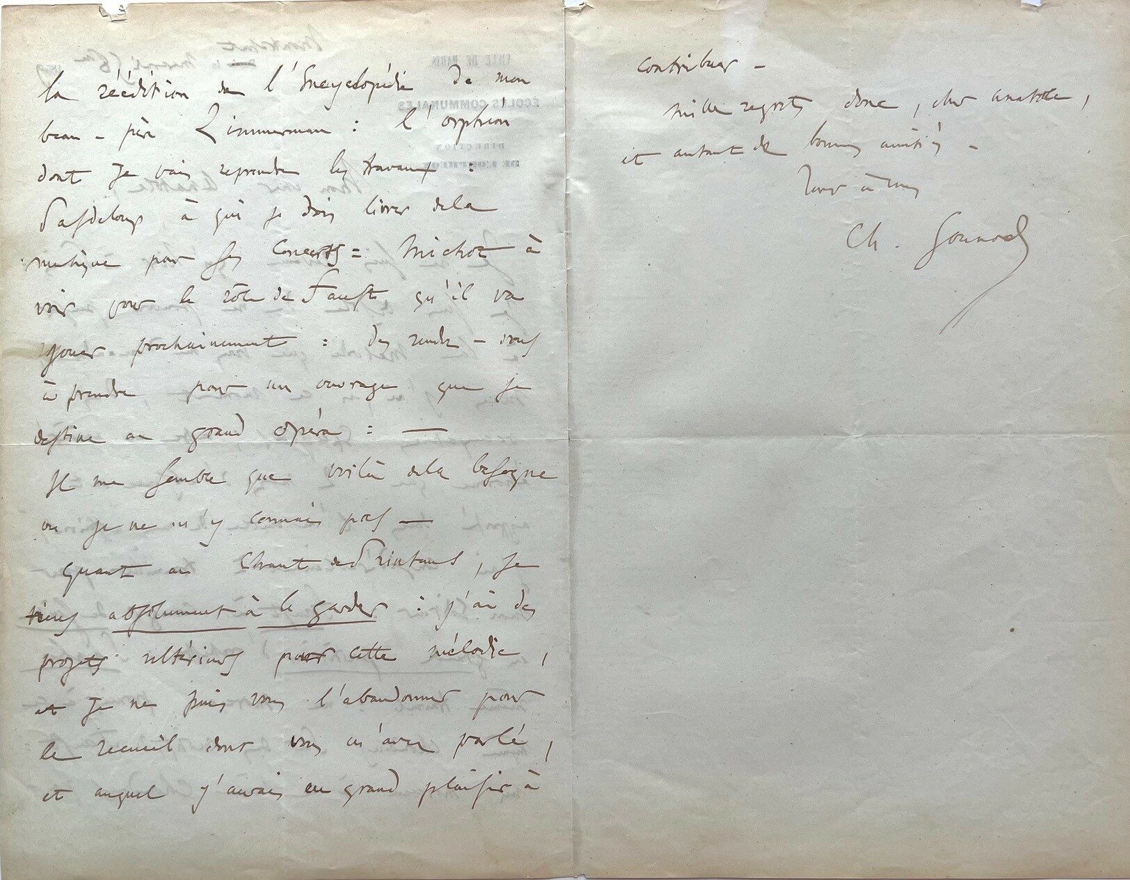 Gounod letter