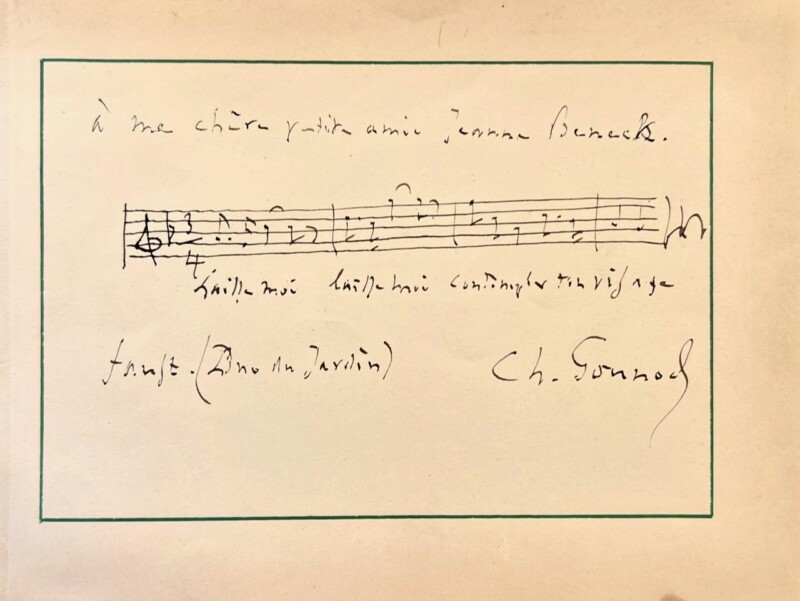 40860Beautiful Autograph Quotation from Gounod’s “Faust”