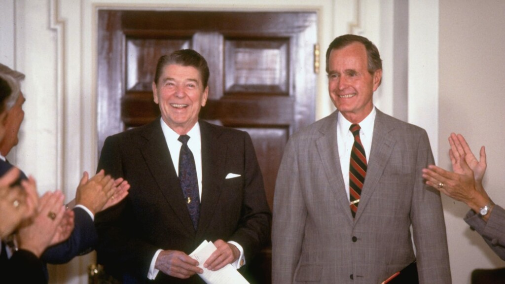 President Ronald Reagan with Vice President George H.W. Bush