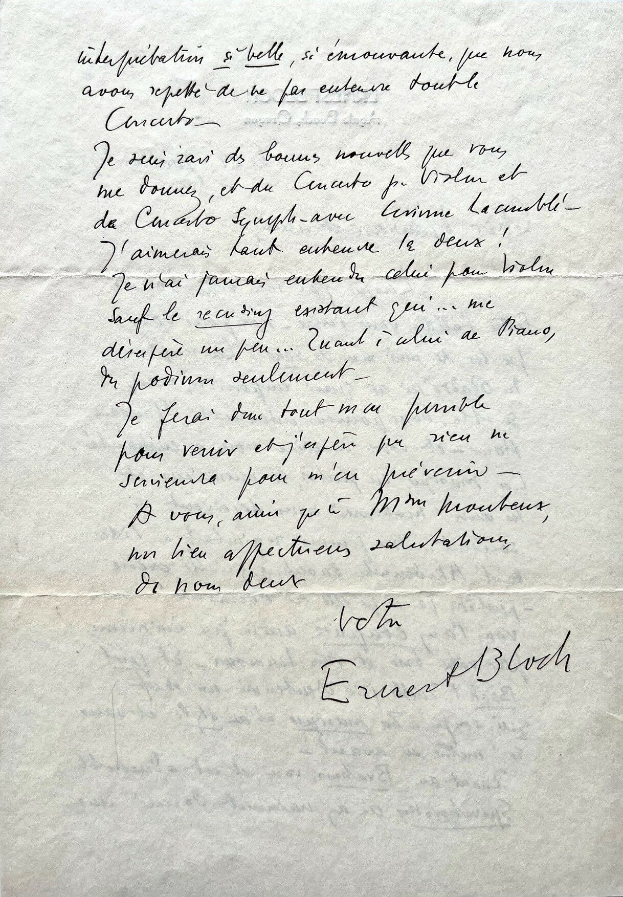 Bloch letter